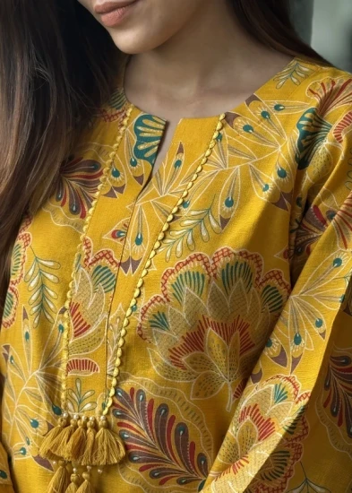 Artisan Yellow Hand-Finished Tassel Top
