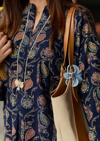 Midnight Paisley Bow